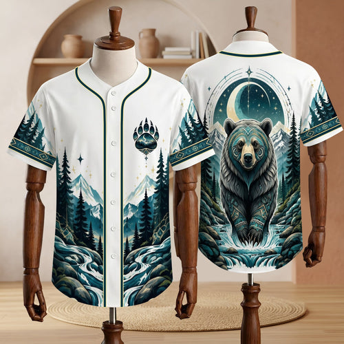 Moonlit Bear Baseball Jersey Unisex Shirt