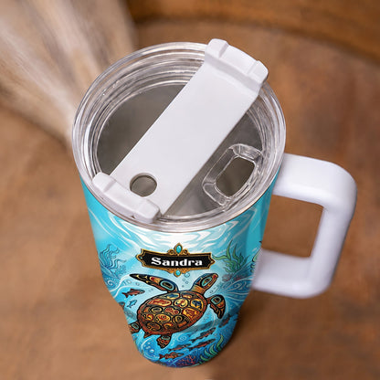 Sacred Turtle Ocean Personalized Tumbler