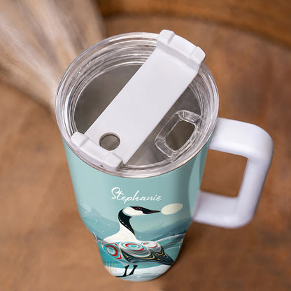 Moonlit Goose Serenity Personalized Tumbler