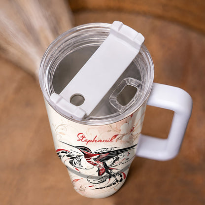 Ruby Hummingbird Elegance Personalized Tumbler