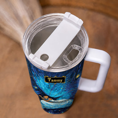 Azure Butterfly Woman Personalized Tumbler